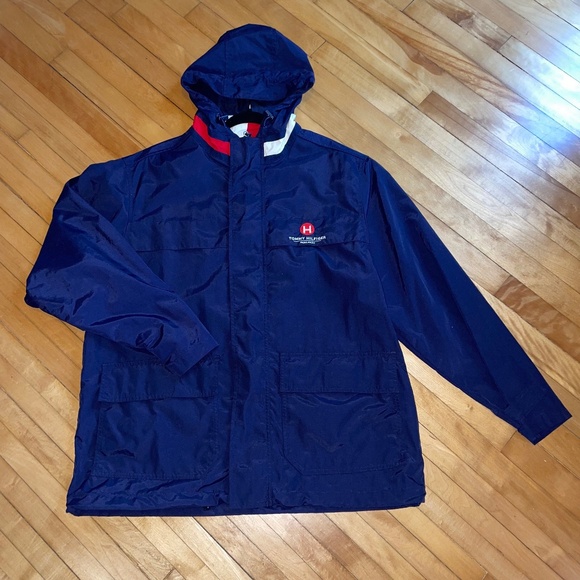 Tommy Hilfiger Jacket Coat Rain Wind Vintage MCM LXXXV Classic Y2K Medium